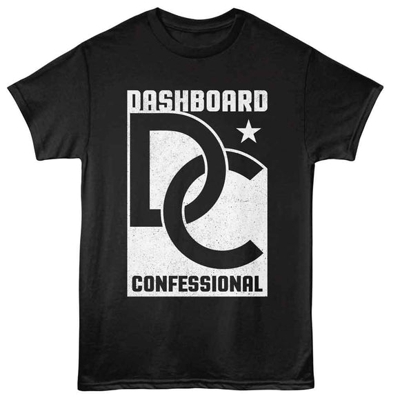 Dashboard Confessional-Dashboard Confessional Interlocking-Black Adult S/S T-Shirt - Black