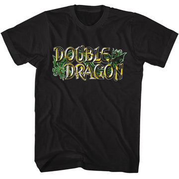 Double Dragon-Double Dragon Vintage Logo-Black Adult S/S T-Shirt - Black