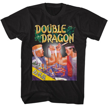 Double Dragon-Double Dragon Two Fighters-Black Adult S/S T-Shirt - Black