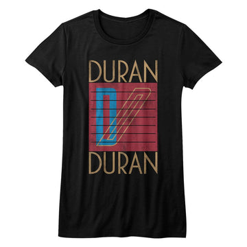 Duran Duran-Logo-Black Ladies S/S T-Shirt - Black