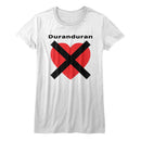 Duran Duran-Heartx-White Ladies S/S T-Shirt - White
