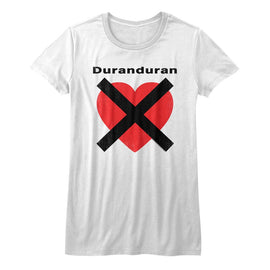 Duran Duran-Heartx-White Ladies S/S T-Shirt - White