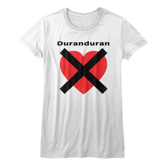 Duran Duran-Heartx-White Ladies S/S T-Shirt - White