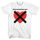 Duran Duran-Heartx-White Adult S/S T-Shirt - White