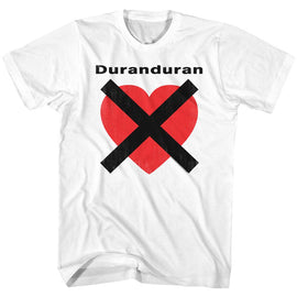 Duran Duran-Heartx-White Adult S/S T-Shirt - White