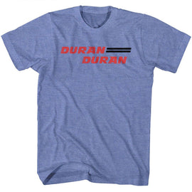 Duran Duran-Duran Duran-Light Blue Heather Adult S/S T-Shirt - Light Blue Heather