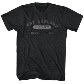 Def Leppard-Dept Of Rock-Black Heather Adult S/S T-Shirt - Black Heather