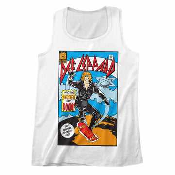 Def Leppard-Comic-White Adult Tank-S - White