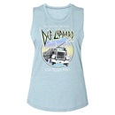 Def Leppard-Pastel Night-Stonewash Denim Ladies Muscle Tank-S - Stonewash Denim