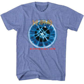Def Leppard-Adrenalize Album-Light Blue Heather Adult S/S T-Shirt - Light Blue Heather