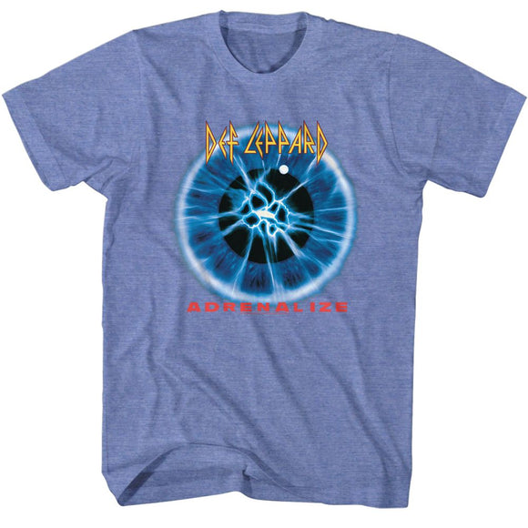 Def Leppard-Adrenalize Album-Light Blue Heather Adult S/S T-Shirt - Light Blue Heather