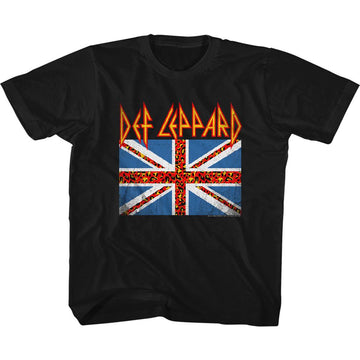 Def Leppard-Leopard Flag-Black Toddler S/S T-Shirt-2T - Black