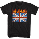 Def Leppard-Leopard Flag-Black Adult S/S T-Shirt - Black