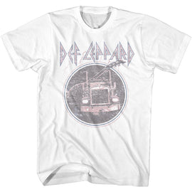 Def Leppard-Pinktruckblue-White Adult S/S T-Shirt - White