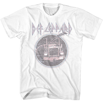 Def Leppard-Pinktruckblue-White Adult S/S T-Shirt - White