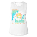 Def Leppard-Bright Color Pyro-White Ladies Muscle Tank-S - White