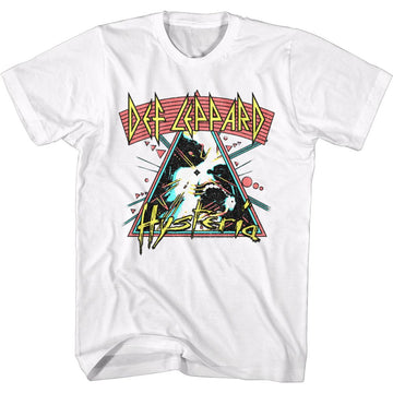 Def Leppard-Arched Lines Hysteria-White Adult S/S T-Shirt - White