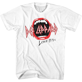 Def Leppard-Mouth-White Adult S/S T-Shirt - White