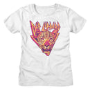 Def Leppard-Leppard Leopard-White Ladies S/S T-Shirt - White