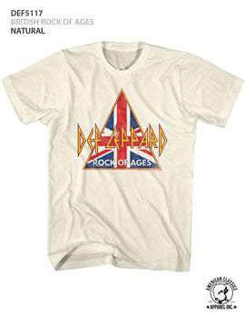 Def Leppard-British Rock Of Ages-Natural Adult S/S T-Shirt - Natural
