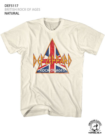 Def Leppard-British Rock Of Ages-Natural Adult S/S T-Shirt - Natural