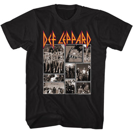 Def Leppard-Def Collage-Black Adult S/S T-Shirt - Black