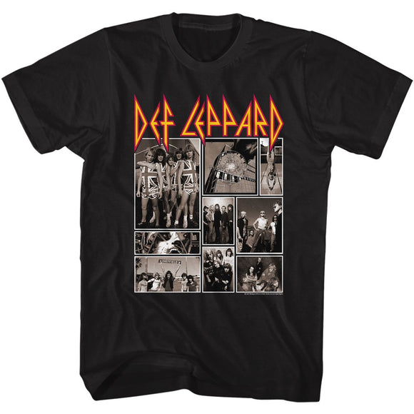 Def Leppard-Def Collage-Black Adult S/S T-Shirt - Black