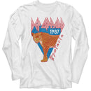 Def Leppard-Def Leppard Half Leopard-White Adult L/S T-Shirt - White