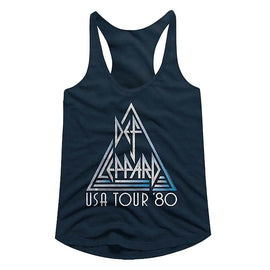Def Leppard-USA-Midnight Navy Ladies Racerback-S - Midnight Navy