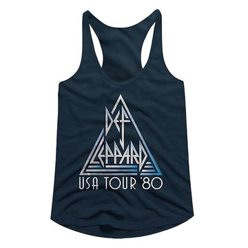 Def Leppard-USA-Midnight Navy Ladies Racerback-S - Midnight Navy