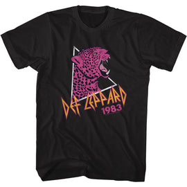 Def Leppard-Pink Leopard-Black Adult S/S T-Shirt - Black
