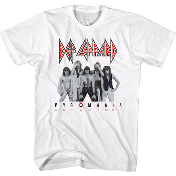 Def Leppard-Pyromania Wt-White Adult S/S T-Shirt - White