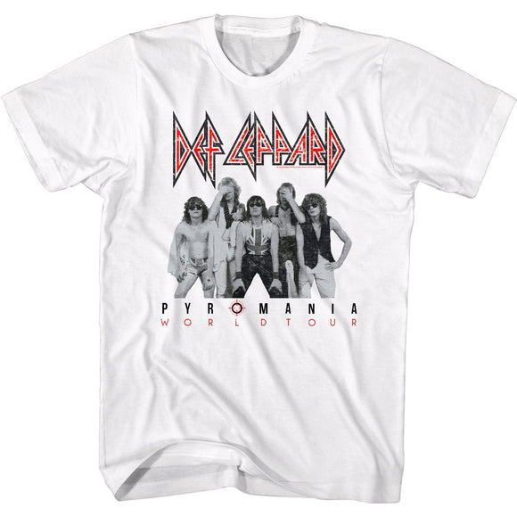 Def Leppard-Pyromania Wt-White Adult S/S T-Shirt - White