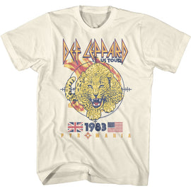 Def Leppard-Pyromania Leopard-Natural Adult S/S T-Shirt - Natural