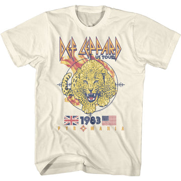 Def Leppard-Pyromania Leopard-Natural Adult S/S T-Shirt - Natural