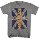 Def Leppard-Def Leppard Leopard Flag-Graphite Heather Adult S/S T-Shirt - Graphite Heather