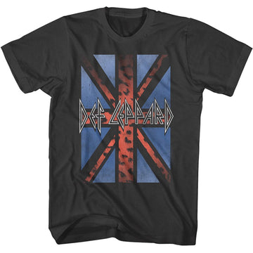 Def Leppard-Def Leppard Leopard Flag 2-Smoke Adult S/S T-Shirt - Smoke