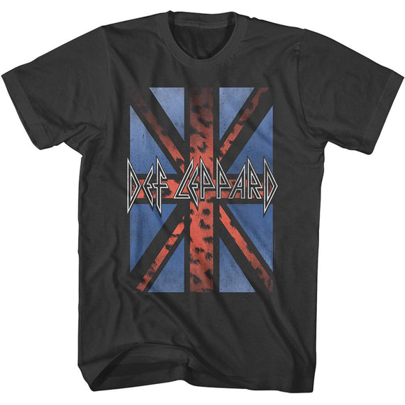 Def Leppard-Def Leppard Leopard Flag 2-Smoke Adult S/S T-Shirt - Smoke
