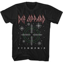 Def Leppard Pyro Christmas Black Adult S/S T-Shirt S - Black