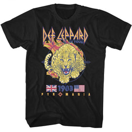 Def Leppard-Def Leppard Pyromania-Black Adult S/S T-Shirt - Black