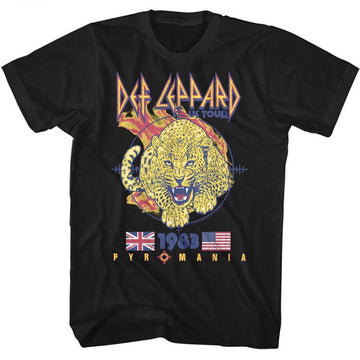 Def Leppard-Def Leppard Pyromania-Black Adult S/S T-Shirt - Black