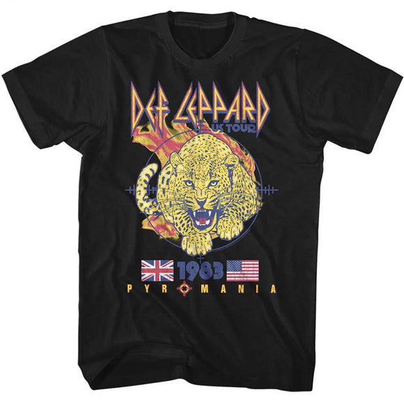 Def Leppard-Def Leppard Pyromania-Black Adult S/S T-Shirt - Black