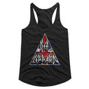 Def Leppard-Britlogo-Black Ladies Slimfit Racerback-S - Black