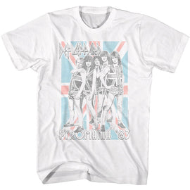 Def Leppard-Def Leppard Pyromania Flag-White Adult S/S T-Shirt - White