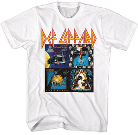 Def Leppard-Def Leppard 80S Album-White Adult S/S T-Shirt - White