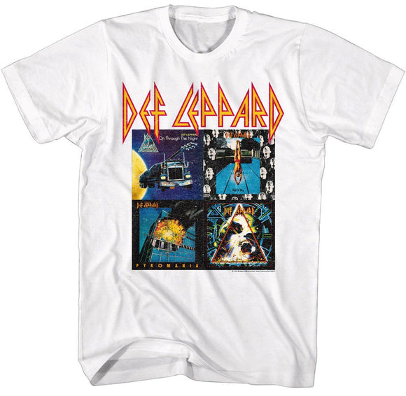 Def Leppard-Def Leppard 80S Album-White Adult S/S T-Shirt - White