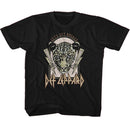 Def Leppard-Def Leppard Lightning Bolts Lets Get Rocked-Black Youth S/S T-Shirt-Xs (5-6) - Black