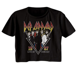 Def Leppard-Def Leppard 1987 Live In Concert-Black Ladies S/S Festival Cali Crop-S - Black