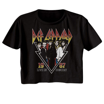 Def Leppard-Def Leppard 1987 Live In Concert-Black Ladies S/S Festival Cali Crop-S - Black