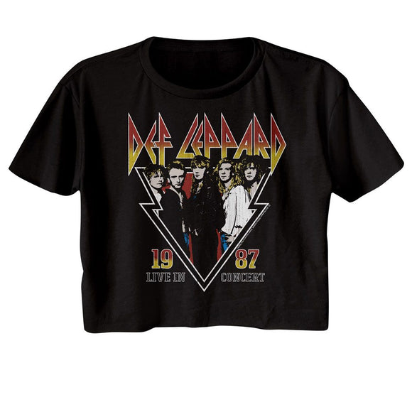 Def Leppard-Def Leppard 1987 Live In Concert-Black Ladies S/S Festival Cali Crop-S - Black